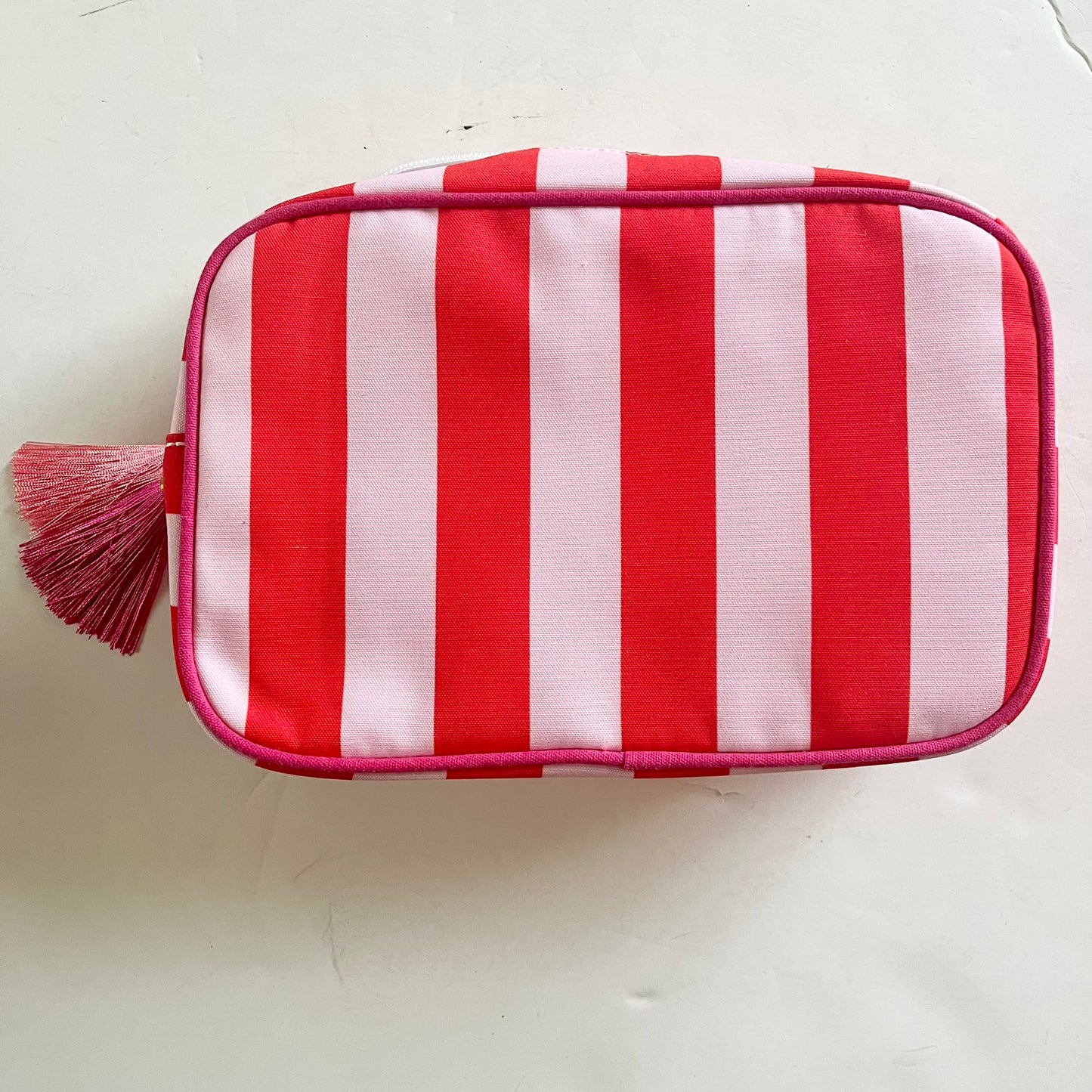 Personalized Striped Zipper Pouch