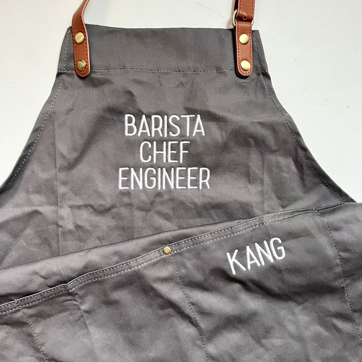 Personalized Gray Apron for Cooking & Grilling