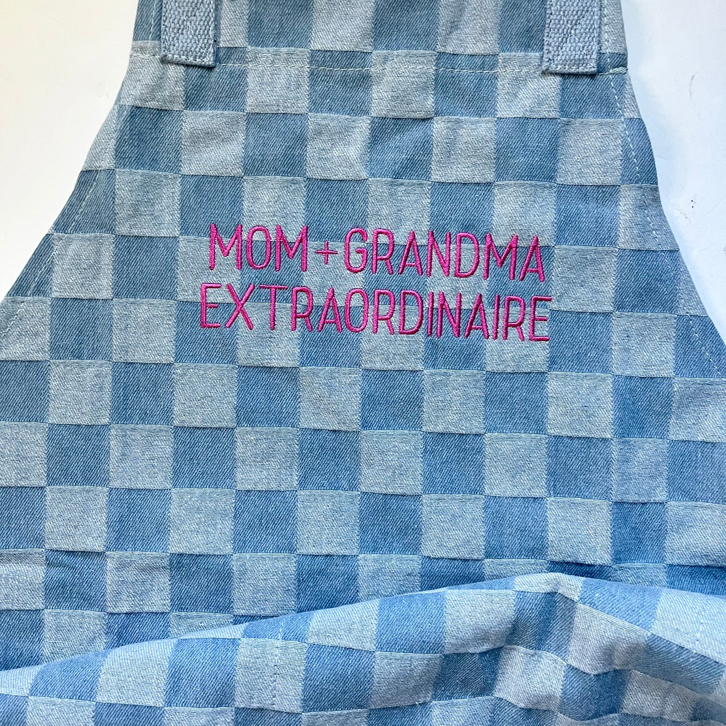 Personalized Denim Chambray Checkered Apron