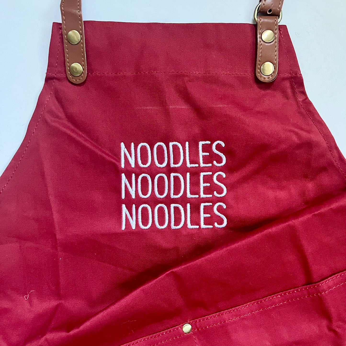 Custom Embroidered Red Apron for Cooking & Grilling