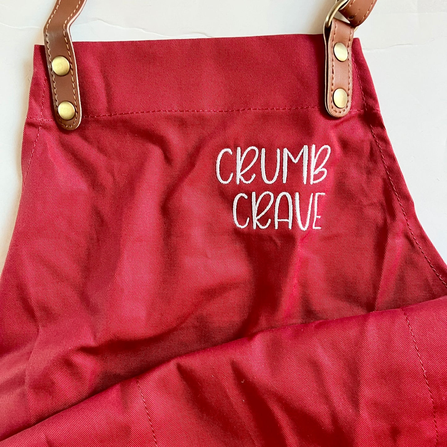 Custom Embroidered Red Apron for Cooking & Grilling