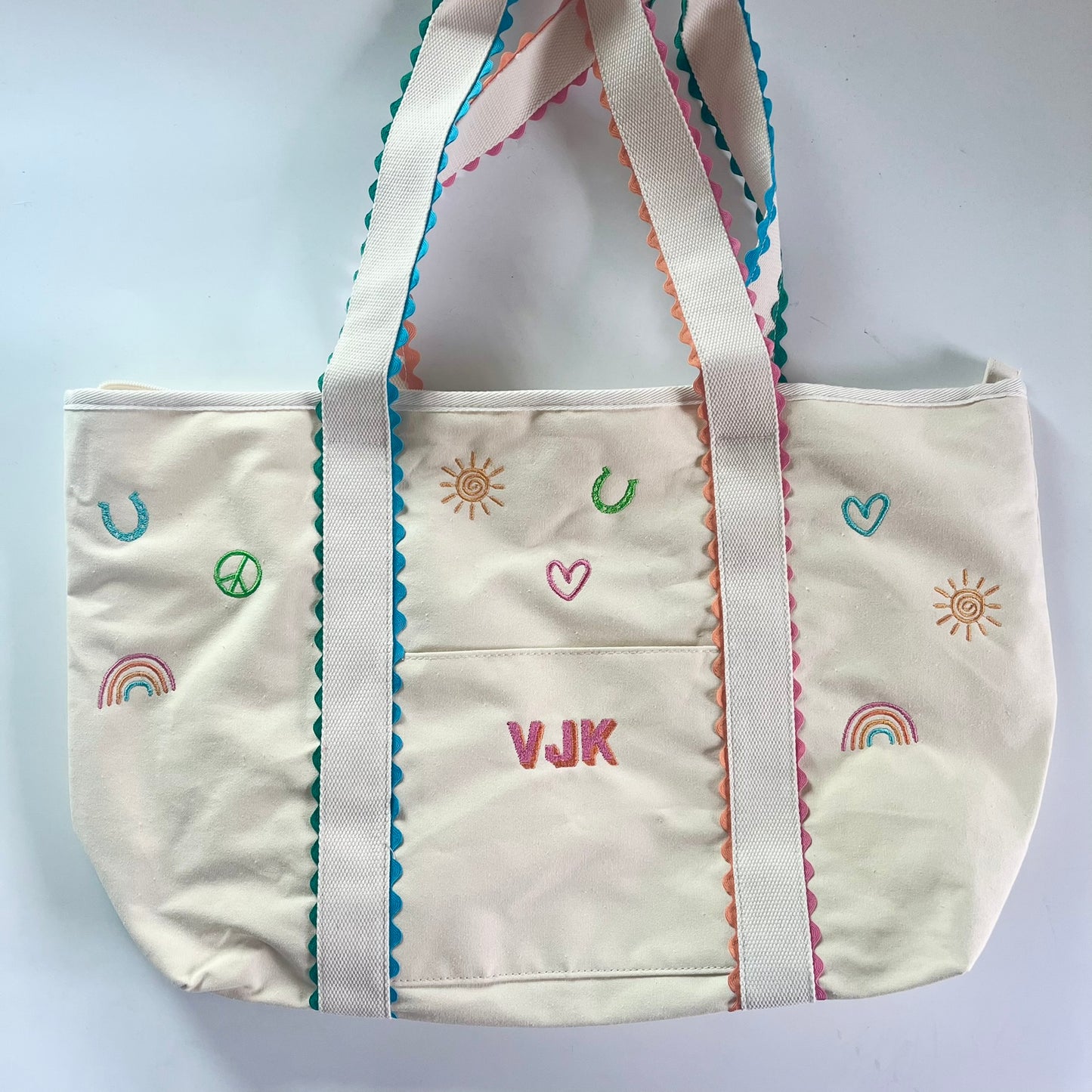 Personalized Embroidered Tween Bag with Doodle Designs